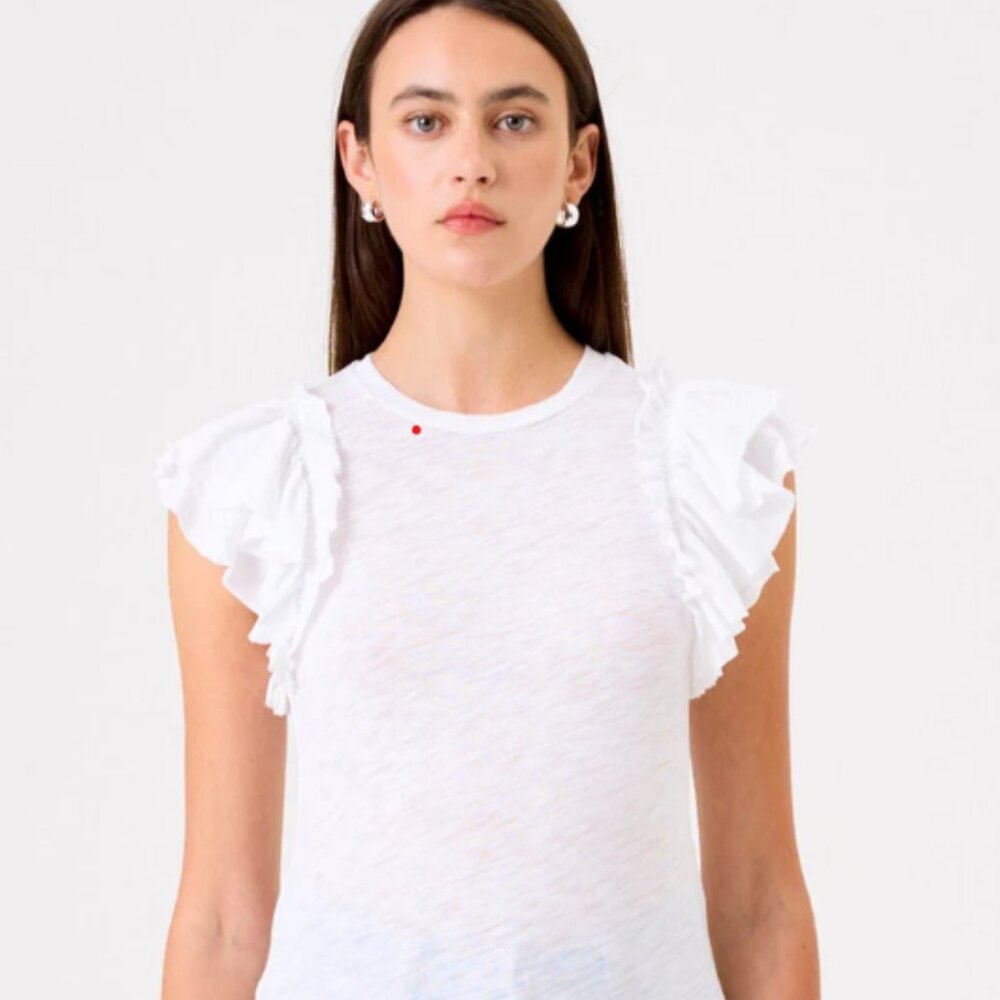 GOLDIE Lewinter- Double Ruffle Tee Size XSMALL Like NEW